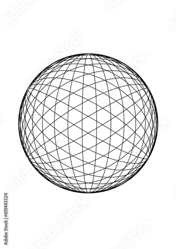 Kreisfl√§che gef√ºllt mit einem hexagonalen abstrakten netzartigen linienmuster, modern art