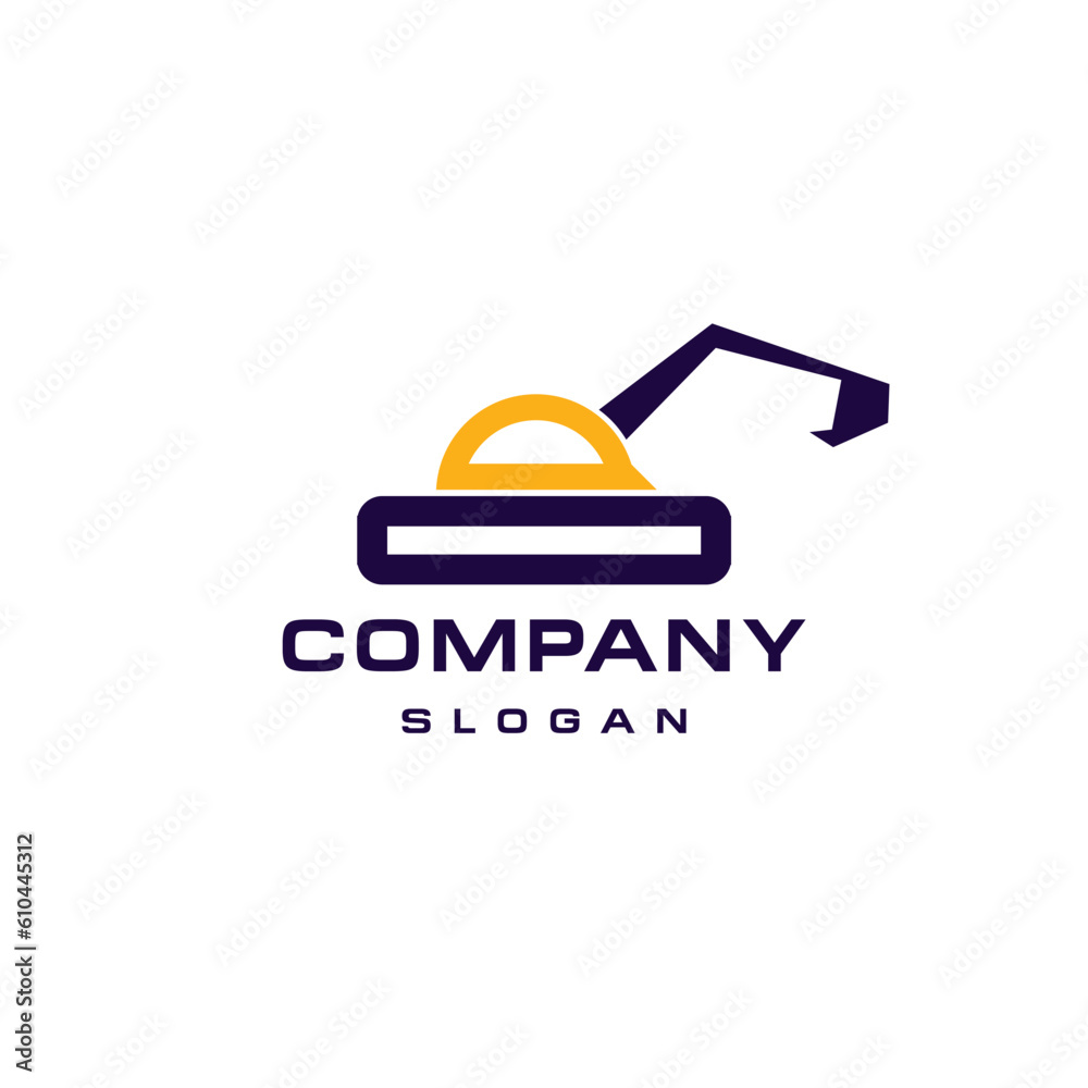 Fototapeta premium Construction logo earth moving machinery bulldozer logo design.Auto vehicle transportation car dealer logo design, 