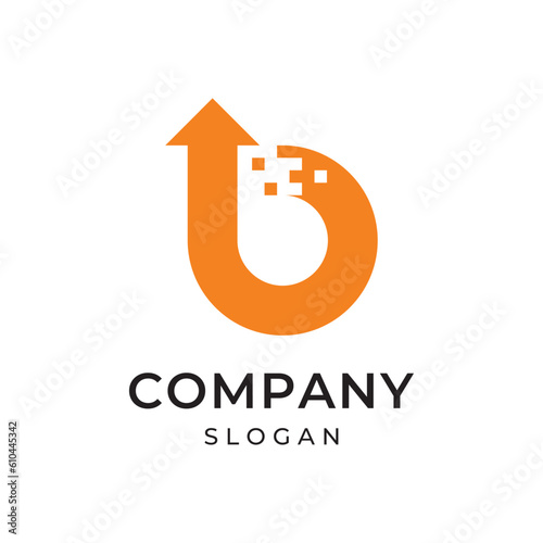 Abstract letter b digital aero marketing logo design vector template 
