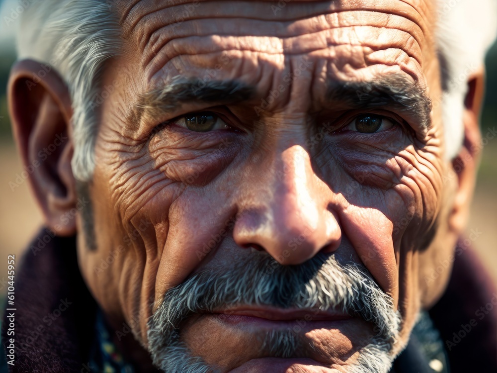 A portrait of an caucasian old man volume three created with generative ai, ki