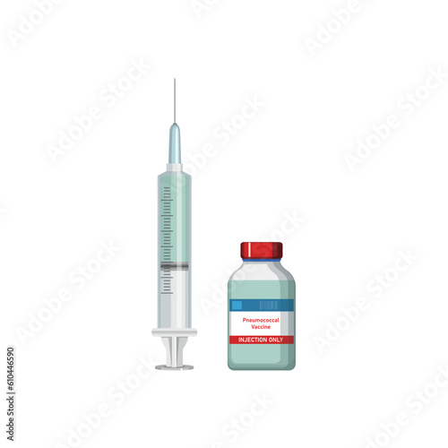 PCV Vaccine Concept Design. Vector Illustration. photo