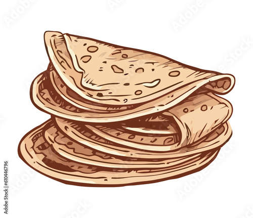 Healthy meal of vegetarian pita bread
