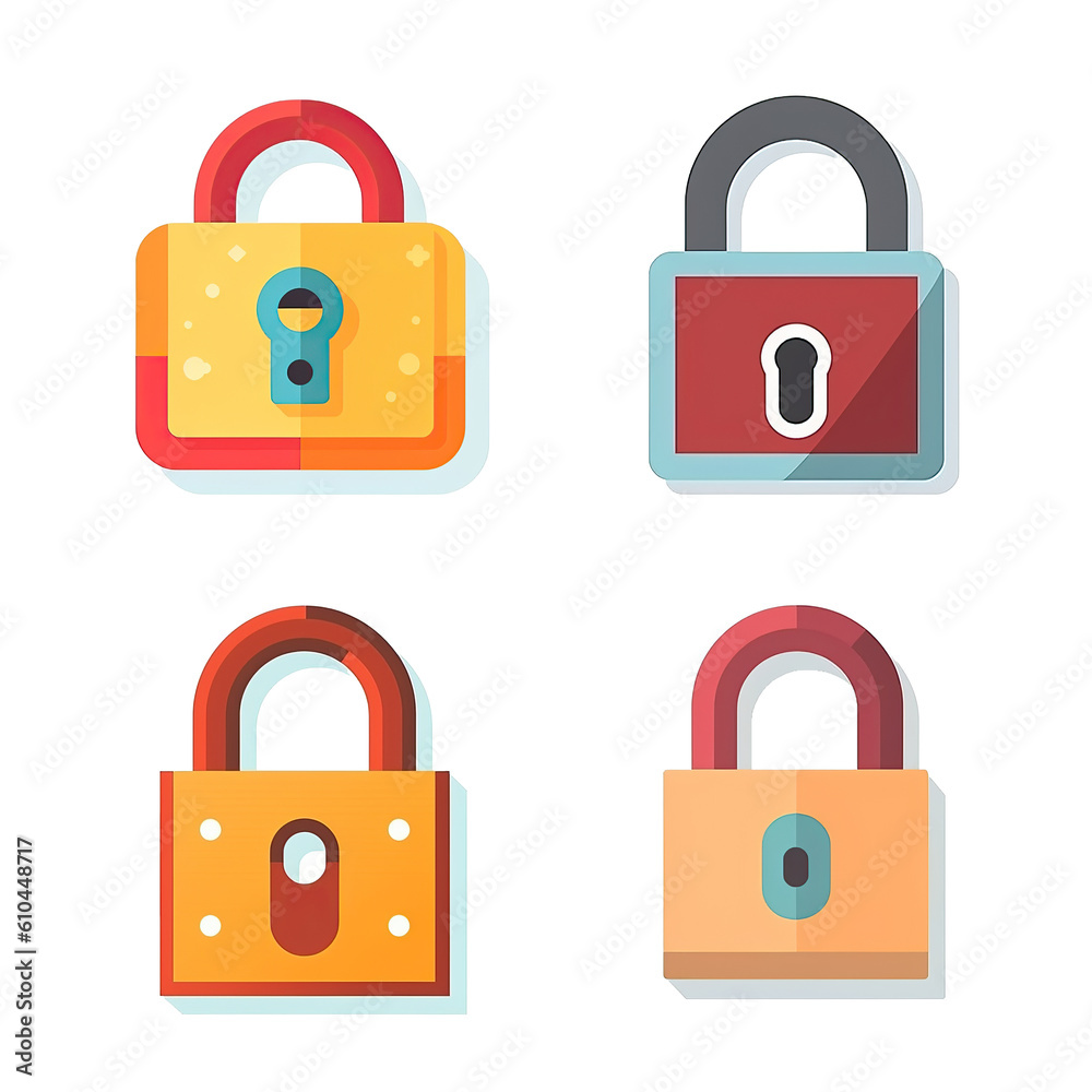 Flat design lock sign isolated on white background. Flat design lock sign isolated on white background.