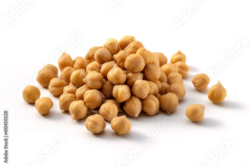 Chickpeas isolated on white background generative ai