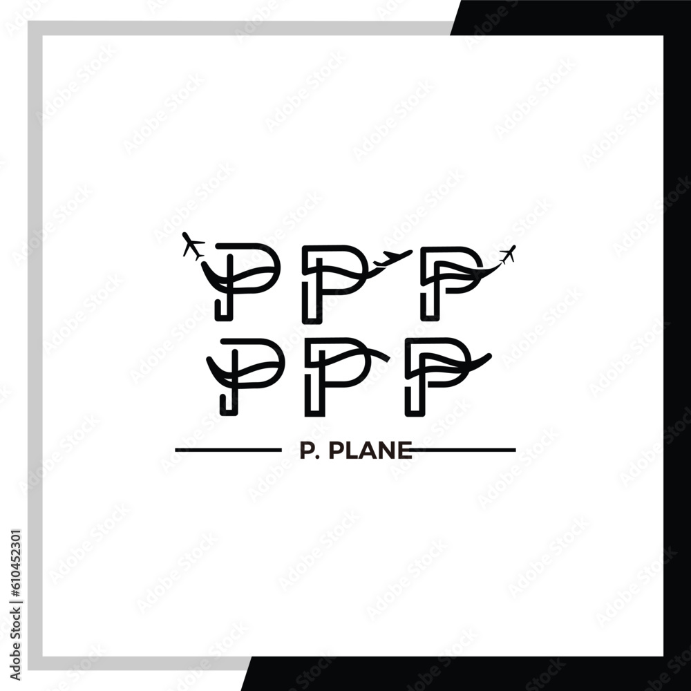 a combination of the initials P and the plane a combination of the initials P and the plane