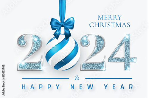 Merry christmas and happy new year 2024 greeting