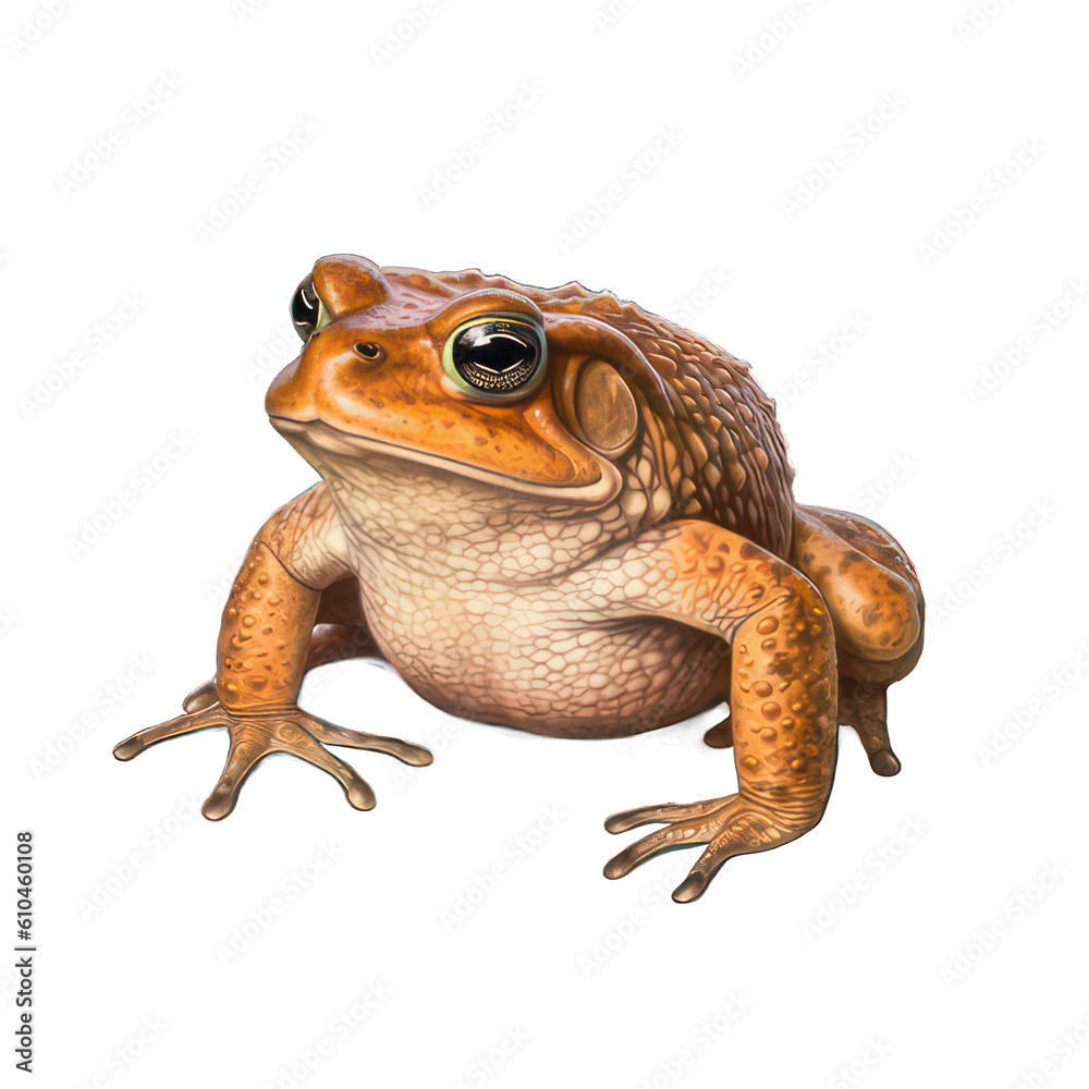 Toad isolated on white created with Generative AI