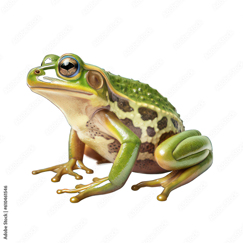 Fototapeta premium Green frog isolated on white created with Generative AI