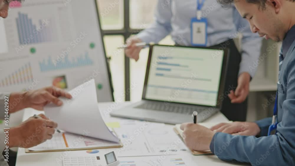 Close up of hands are calculate working and brainstorming about business financial and marketing. Close up of hands are calculate working and brainstorming about business financial and marketing.