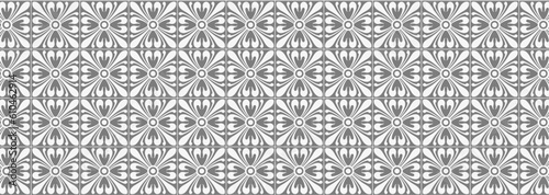 Historic Decorative All Over pattern. Vintage tilework and textiles grey Geometric Design.