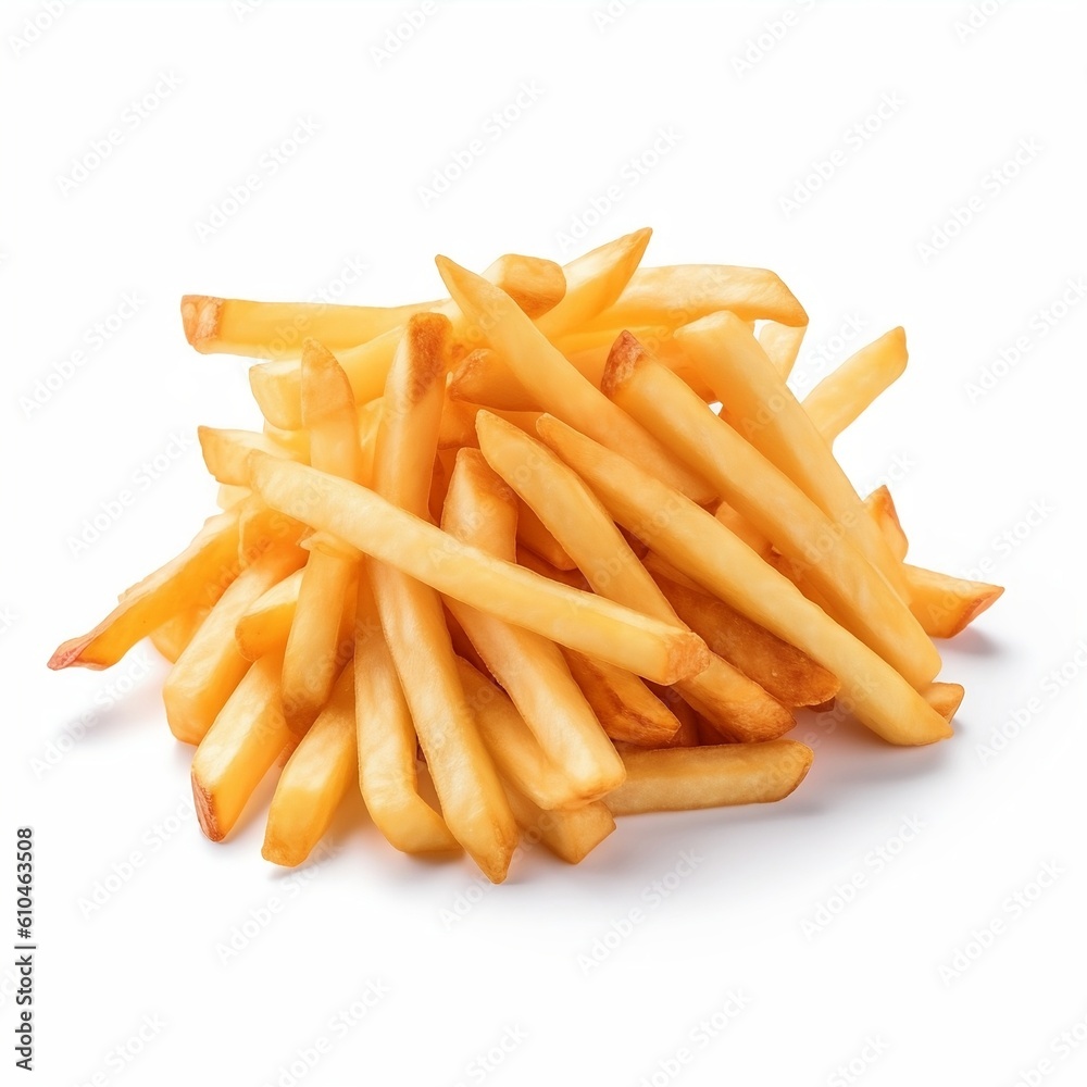 potato french fries on white background for photo product menu potato french fries on white background for photo product menu