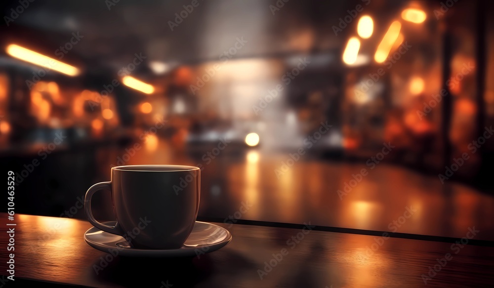 Fototapeta premium cup of coffee in the night