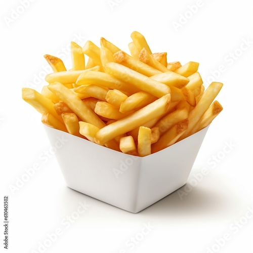 french fries in a white box mockup  