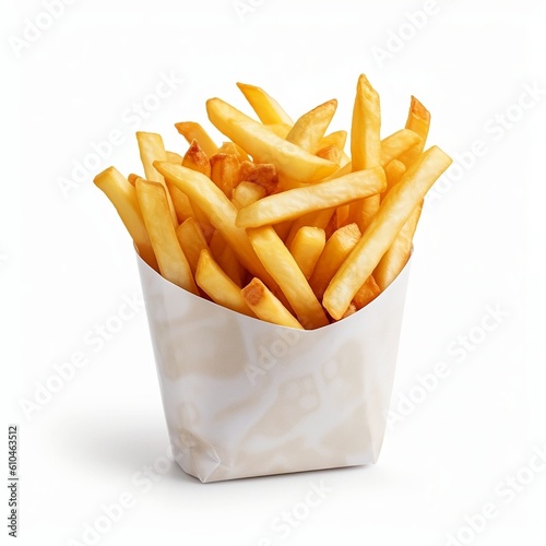 french fries in a white box mockup 