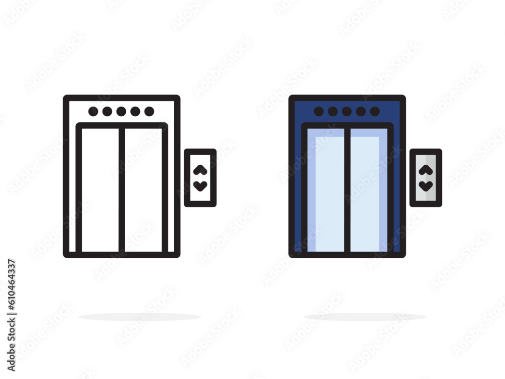 Elevator icon vector isolated on white background. for app web logo banner poster icon - Vector Elevator icon vector isolated on white background. for app web logo banner poster icon - Vector