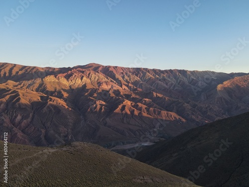 The Painted Majesty: Aerial Views of Hornocal's Colorful Mountain Range