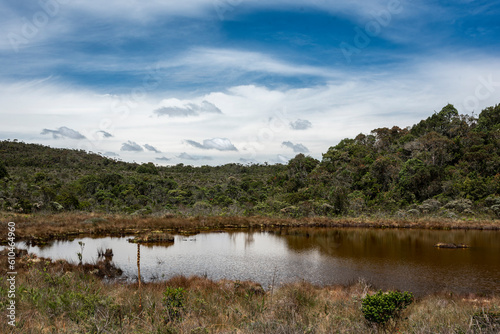 lake and mountains in paramo de belmira colombia  photo