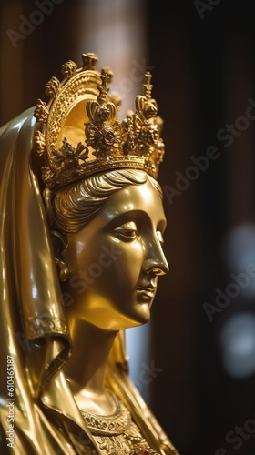 Closeup da bela estátua de nossa senhora da graça virgem Maria na igreja