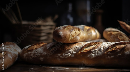 French Bread Baked Bread image created by Generative AI