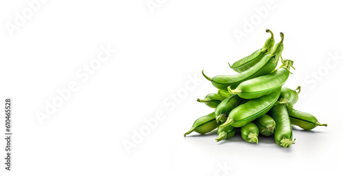 Pea Pods on a White Backgro...