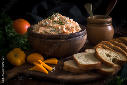 Delicious Smoked Salmon Dip created with Generative AI technology 