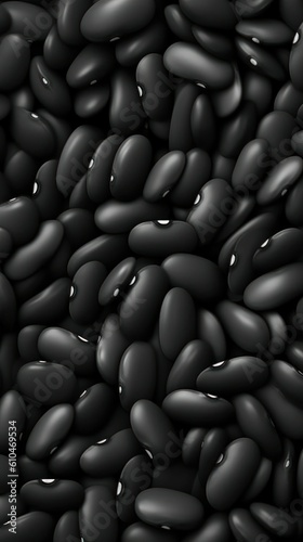 Organic Black Beans Legumes Cartoon Vertical Background Illustration. Plant-based Protein, Vegetarian Food. Ai Generated Drawning Background Illustration with Healthy Vegan Black Beans Generative AI photo