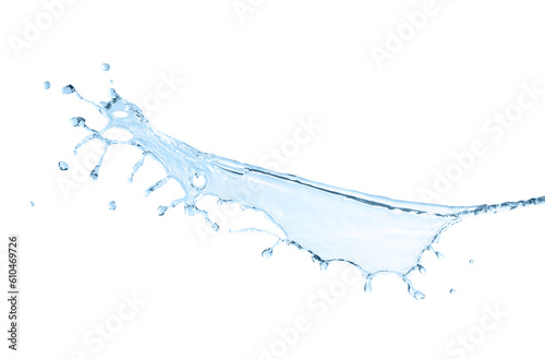 Splash of clear water on white background