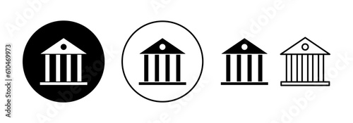 Bank icon vector for web and mobile app. Bank sign and symbol, museum, university
