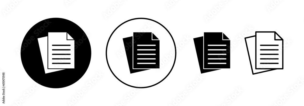 Document icon vector for web and mobile app. Paper sign and symbol. File Icon Document icon vector for web and mobile app. Paper sign and symbol. File Icon