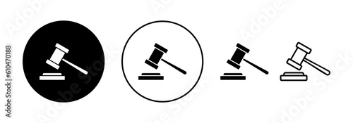 Gavel icon vector for web and mobile app. judge gavel sign and symbol. law icon. auction hammer