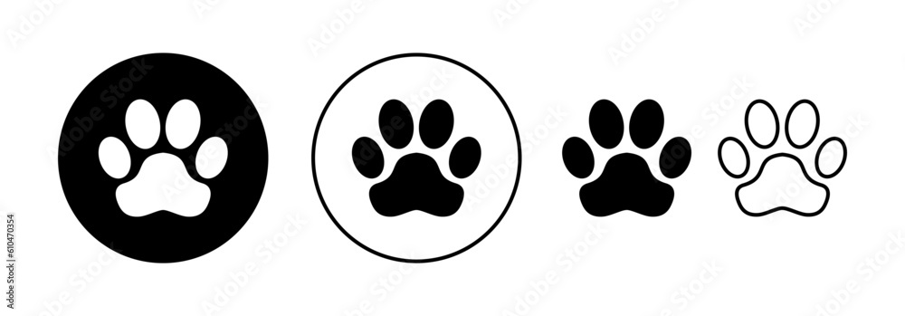 Paw icon vector for web and mobile app. paw print sign and symbol. dog or cat paw