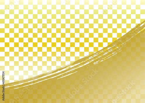 格子柄と筆で描いたかすれのある背景