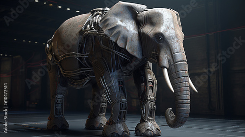 elefante maquina de metal tecnologia avançada do futuro 