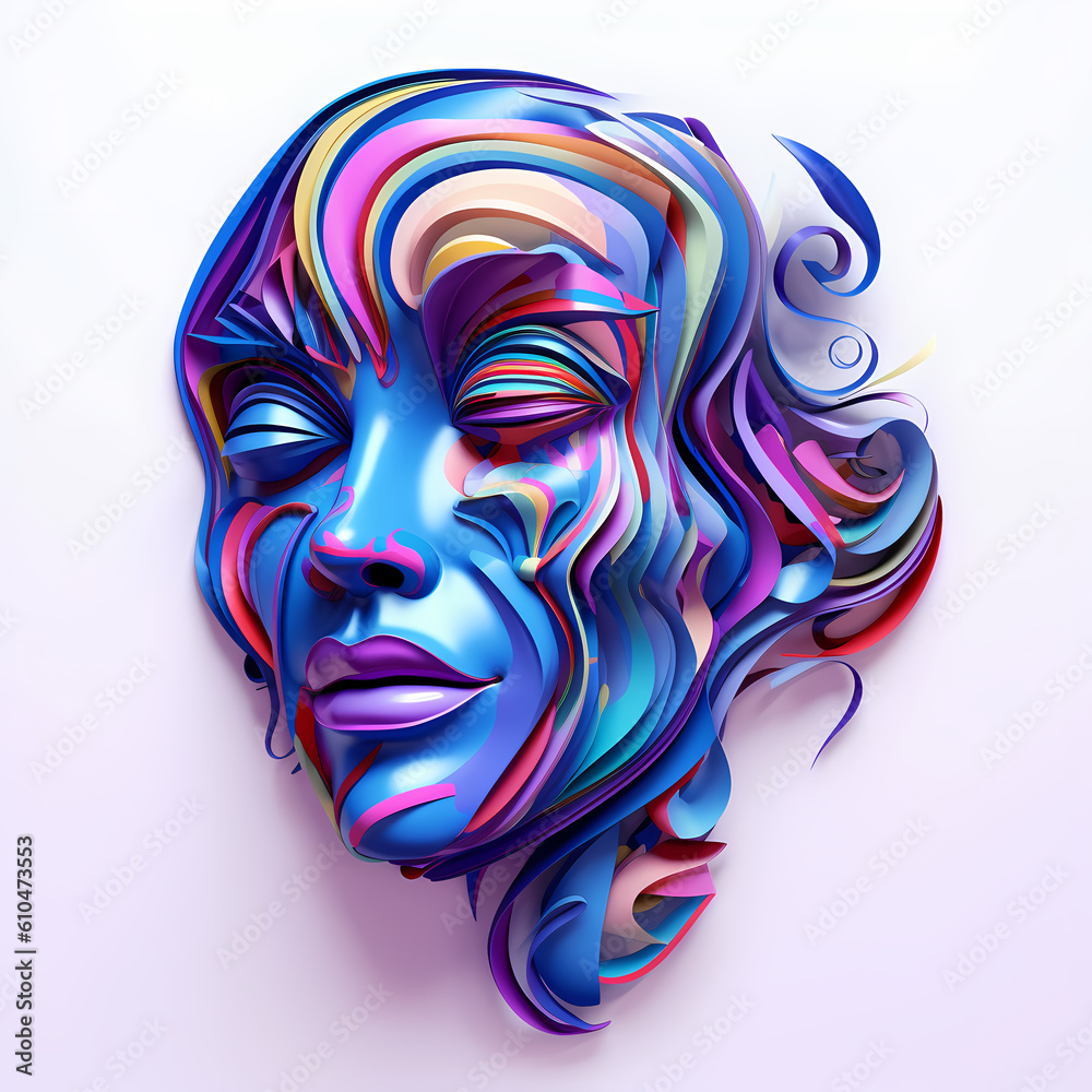 Abstract colourful face