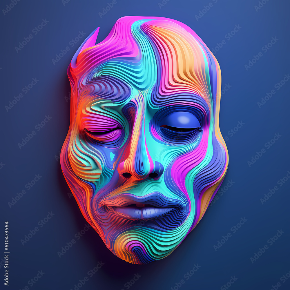 Abstract colourful face