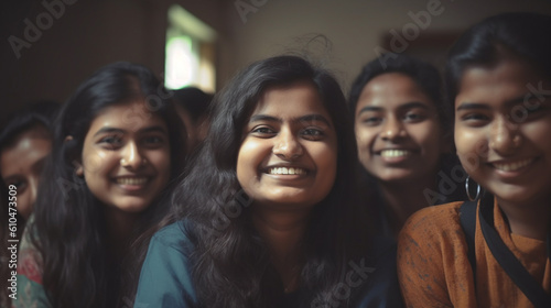 smile young teenager group ...