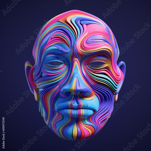 Abstract colourful face