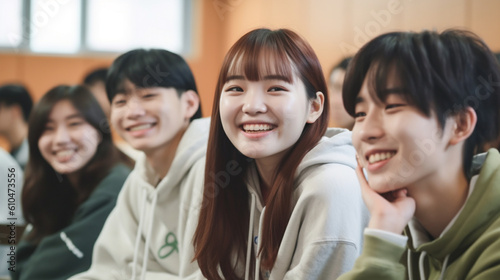 smile young teenager group ...