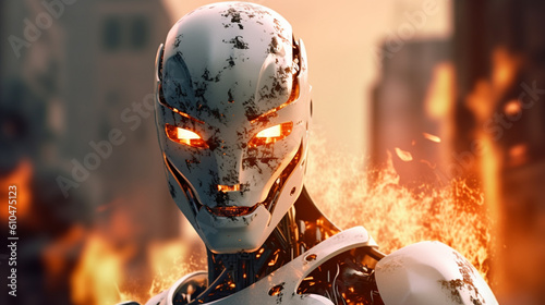 at war, robot humanoid andr...