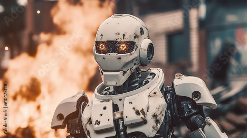at war, robot humanoid andr...