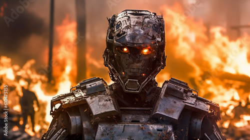 at war, robot humanoid andr...