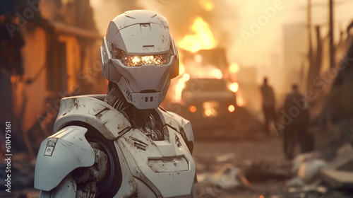 at war, robot humanoid andr...