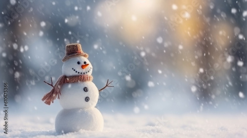 snowman with snowflakes © wetzkaz