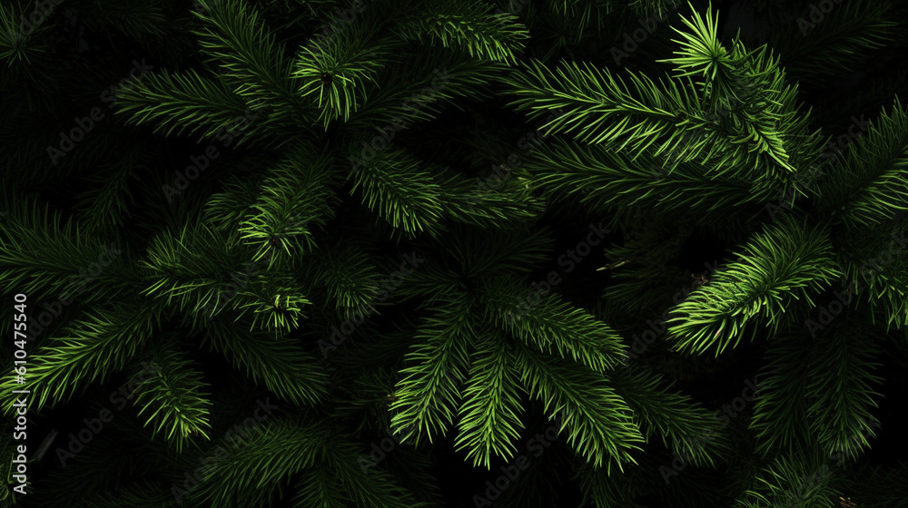 green fir branches, background