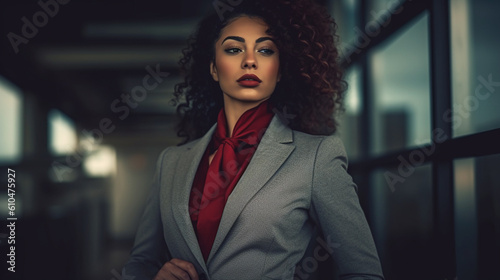 adult woman with curly medi...