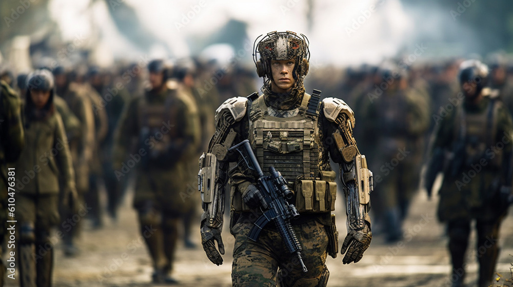 cyborg transhumanism have prisoners of war soldiers in uniform, machines and robots, artificial intelligence in war cyborg transhumanism have prisoners of war soldiers in uniform, machines and robots, artificial intelligence in war
