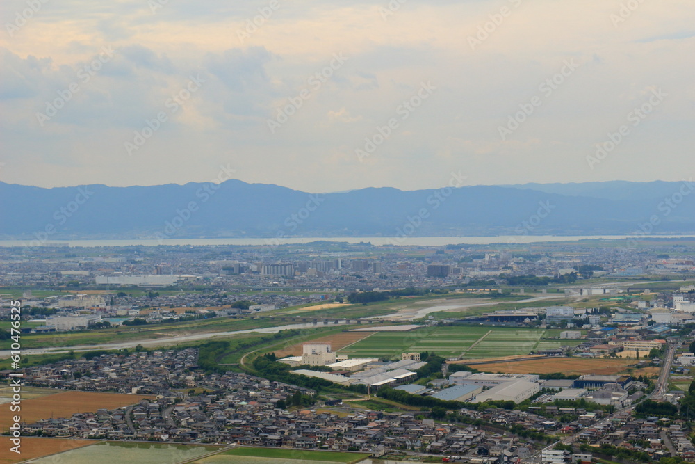 菩提寺山から見る栗東、守山方面の景色