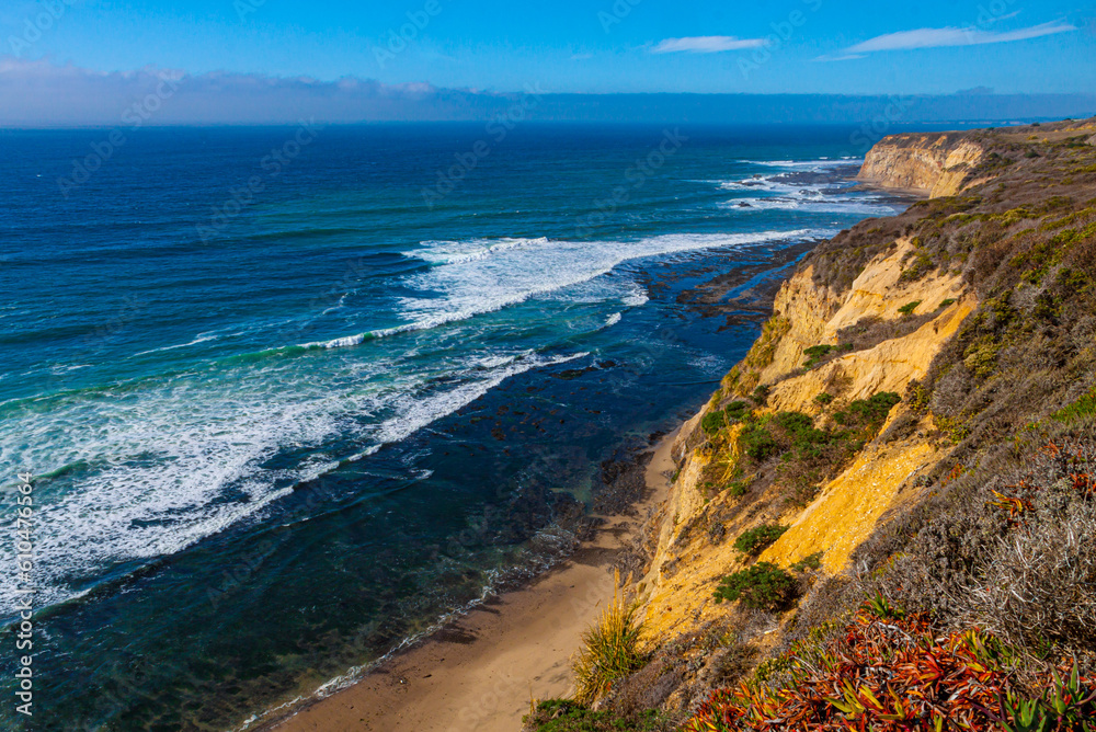 The Steep Sea Cliffs at Pescadero State Beach, California, USA