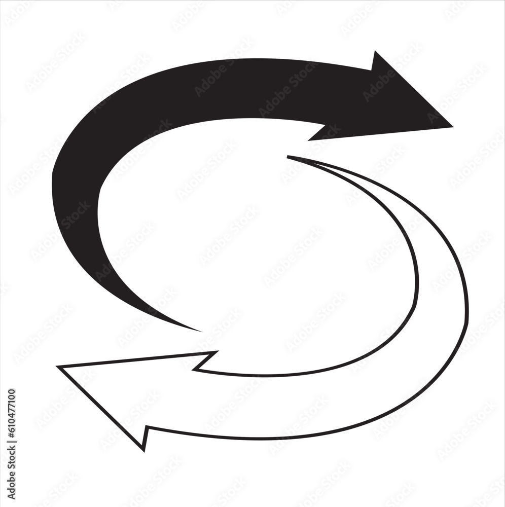 Simple circle arrow icon vector. icon vector flat arrows isolated on ...
