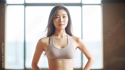 young adult asian woman with dark hair, slim woman, slender body, exercising body, in sporty or summery outfit, bare midriff in gym, yoga or meditation, 20s 30s, training Free Download young adult asian woman with dark hair, slim woman, slender body, exercising body, in sporty or summery outfit, bare midriff in gym, yoga or meditation, 20s 30s, training - GFXLoad